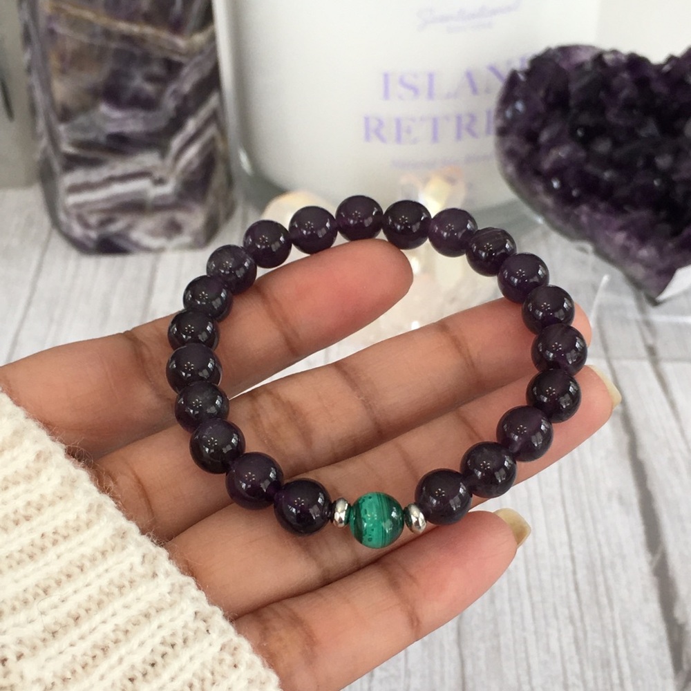 Amethyst & Malachite Protection Bracelets